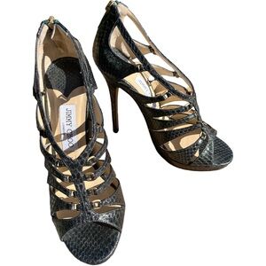 Jimmy Choo Strappy Thistle Caged  Heels